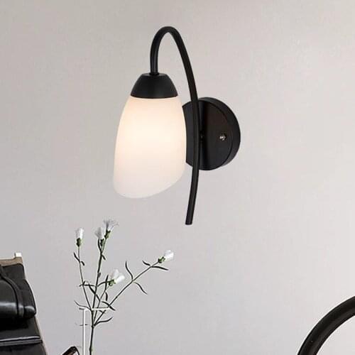 Nordic Simple Iron Led Wall Lamp Glass Led Bathroom Mirror Light Living Room Decoration Kids RoomE27 Wall Light for Loft Bar