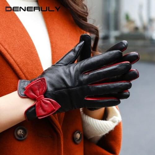 Gloves Woman Genuine Leather Winter Gloves Driving Gloves Luvas Outdoor Handschoenen Guantes Invierno Mujerhiver Eldiven Femme
