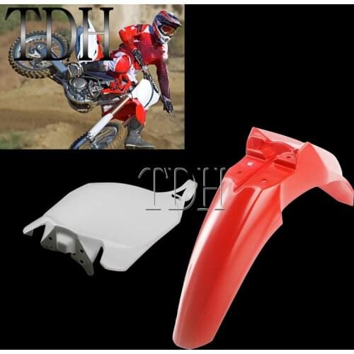 Motocross Racing Front Mud Guard W/ Front Number Plate For Honda CRF250R 14-17 CRF450R 13-16 Enduro Fender Name Plates Board
