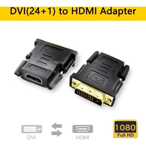 DVI 24+1 Male to a HDMI Famale Adapter Converter Cable1080p DVI-i Connector Converter Jack Wire Cord for PC PS3 Projector HDTV