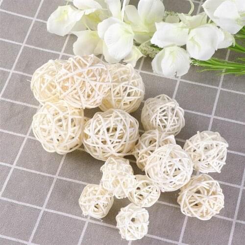 15pcs Wicker Rattan Ball Wedding Christmas Party Hanging Decoration Nursery Mobiles 3cm 4cm 5cm