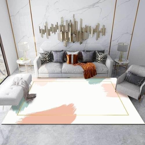 Simple Nordic Morandi Gray Pink Green White Watercolor Coffee Table Blanket Living Room Bedroom Bedside Carpet Floor Mat