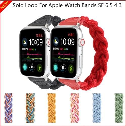 Solo Loop Strap For Apple Watch band 40mm 38mm 40mm 44mm nylon Braided Bracelet iwatch Series 6 SE 5 4 3 for apple watch bands