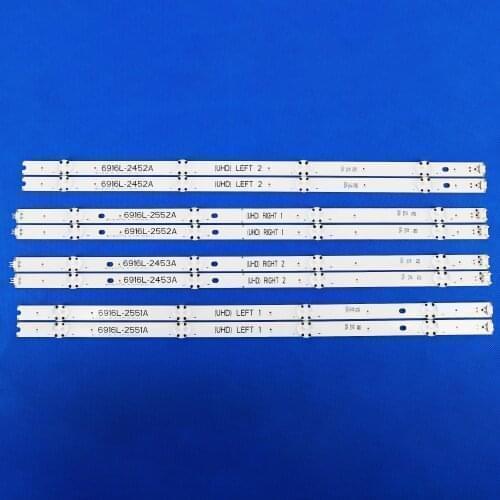 LED Backlight strip 8 Lamp For 49" V16 ART3 2452 2453 2551 2552 49UH6500 49UH650V 49UH661V 49UH668V LC490DGG FJ M6 M5 49UH656V