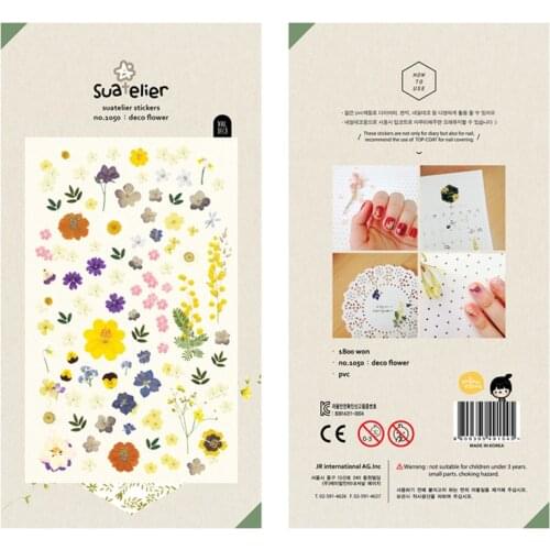 1 Sheet Flowers Nail Stickers DIY Decorative Stickers Diary Phone Bottle Decoration Stick Label