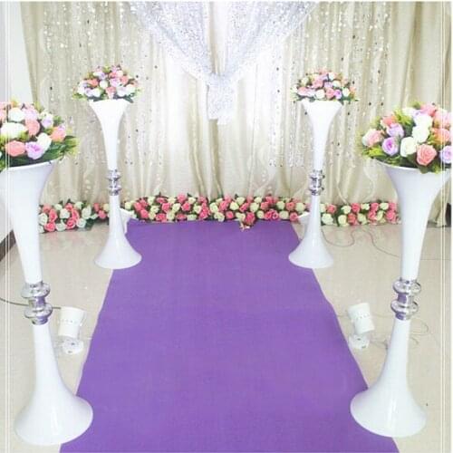 100cm 40" tall white double horn iron tall wedding road led decoration flower vase supplies 10pcs/lot