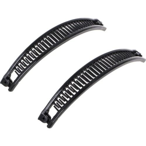 2 Pcs/ Set Simple Fashion Banana Hair Clip Black White Hairgrips Ponytail Holder