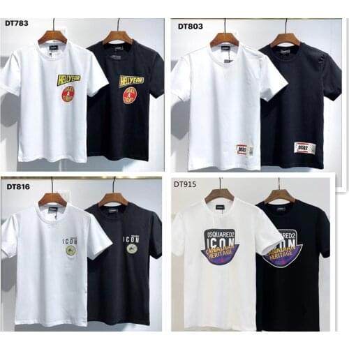 21 FW Summer1964 Dsquared2 Men/Women Hip-Hop Round Neck Short-Sleeved T-shirt Cotton Locomotive Letter Printing Casual Tee