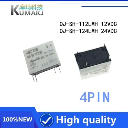 5PCS/LOT 100%NEW Relay OJ-SH-112LMH 12VDC OJ-SH-124LMH 24VDC OJ SH 112LMH 4PIN 8A Normally open