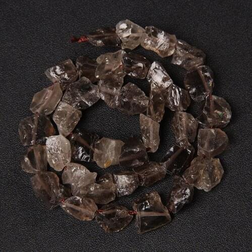 7-30mm Natural Raw Rough Gemstone Beads,Rock Smoky Quartz Raw Nuggets Beads, Healing Crystals Raw Stone For Jewelry Making DIY
