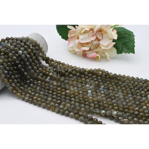 4-10mm Natural Faceted Green Labradorite Irregular round Stone Beads For DIY necklace bracelet jewelry making 15 "free delivery