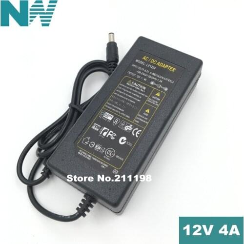 Dc 12V 4A Ac 100-240V 12V4A Led Light Power Adapter Led Power Supply Adapter Drive For Rgb Led Strip 5050 3528 2835 Without Line