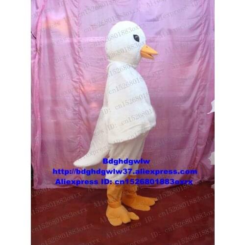 Long Fur White Snow Goose Pigeon Dove Seagull Sea Gull Sea Mew Bird Mascot Costume Performing Arts Opening Reception zx1272