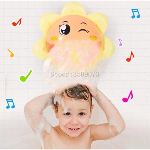 Bath Toys Sun Flower Duck Bubble Machine Music Kids Bath Toy Bathtub Soap Automatic Bubble Maker Baby Bathroom Toys for Kid