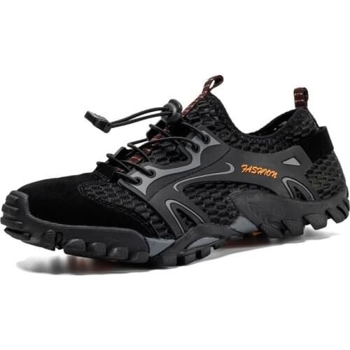 Outdoor Breathable Casual Sneakers Men Summer 2021 Fashion Comfortable Mesh Shoes Man Walking Sneaker Black Shoes Big Size 39-50