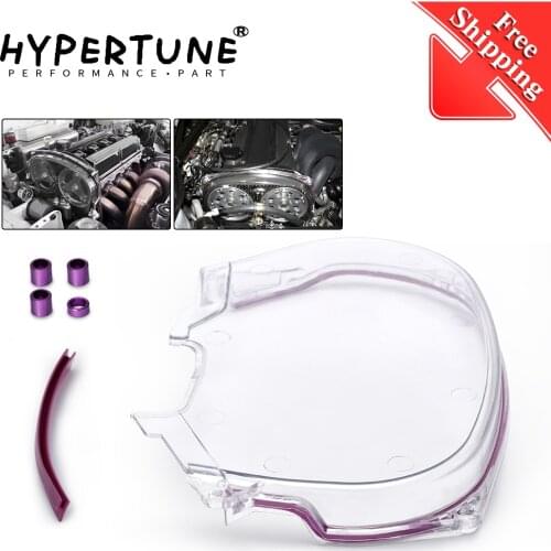 Timing Belt Cover Turbo Cam Pulley Clear Cam Gear Cover For 96-05 Mitsubishi Evolution Lancer EVO4-8 4G63 HT6338