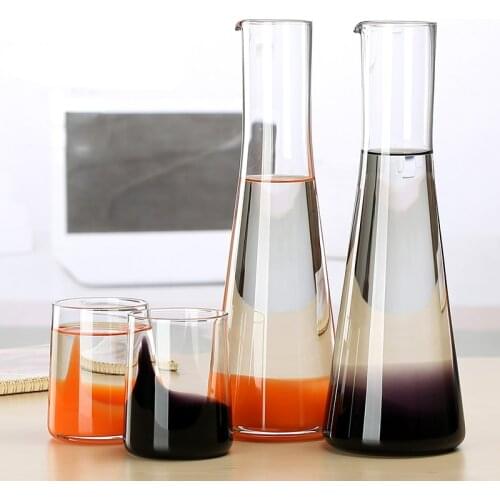 Water Jug Glass Set Home Kitchen Cold Water Kettle Cup Bottle Household Juice Pot Water Pitcher Creative Decoration Drinkware