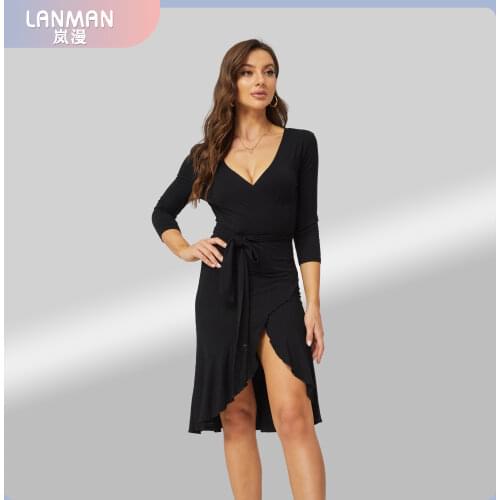 Модные трикотажные платья LANMAN China At AliExpress