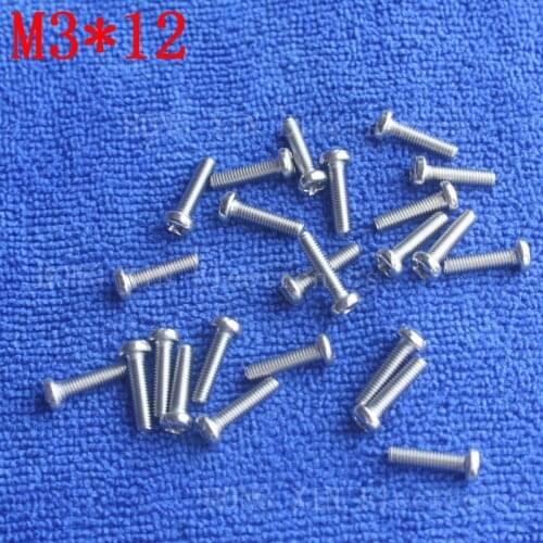 M3*12 1pcs 304 Stainless Steel Screw 12mm Round Head Screws Phillips Crosshead Thread Bolt Brand new high-quality fastener tools