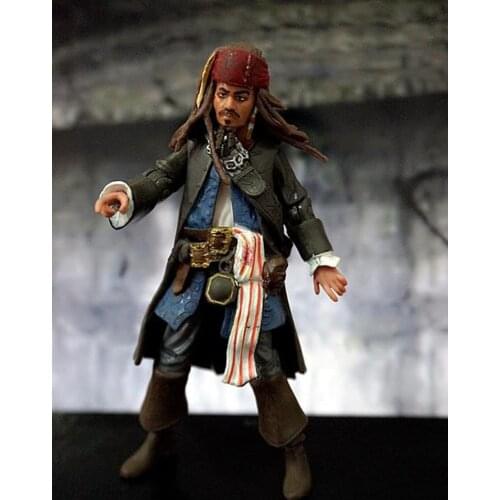 Disney Pirates of the Caribbean Movie Cartoon Jack Sparrow William Turner Model Toys Limited Edition Collectible Gifts 10cm