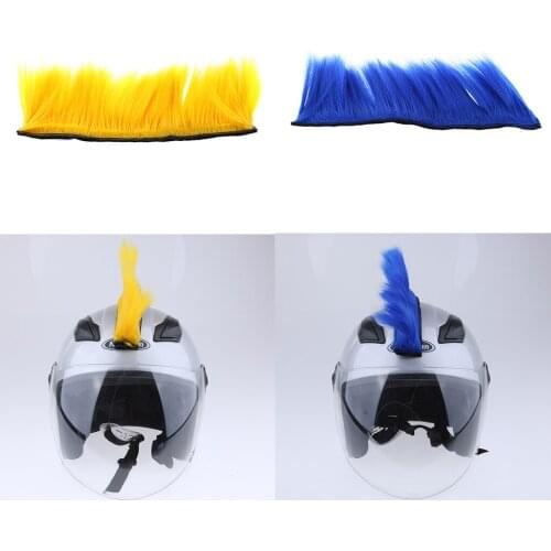 Motorbike Skinhead Wig Punk Helmet Mohawk Wig Costumes Hairpiece Yellow/Blue