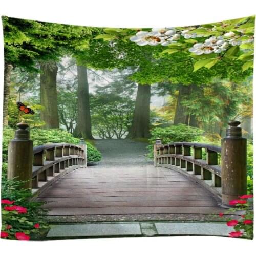 Natural Landscape Painting Tapestry Wall Hanging Cloth Bed Spread Beach Towel Table Cloth Yoga Mat House Living Room Decoration