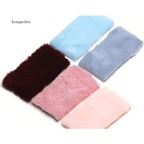 Kewgarden Rabbit Plush Slice Hair Handmade Bowknot Plush Sheet DIY Hair Accessories 9*5cm 10pcs/set
