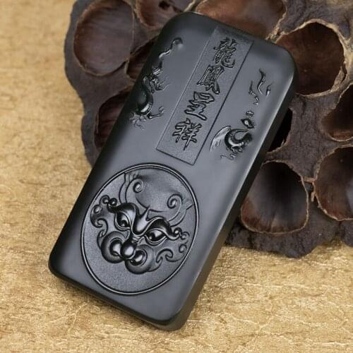 Natural hetian green black jade pendant handcarved dragon jade lotus pendants jade gift jadeite pendants necklaces jade jewelry