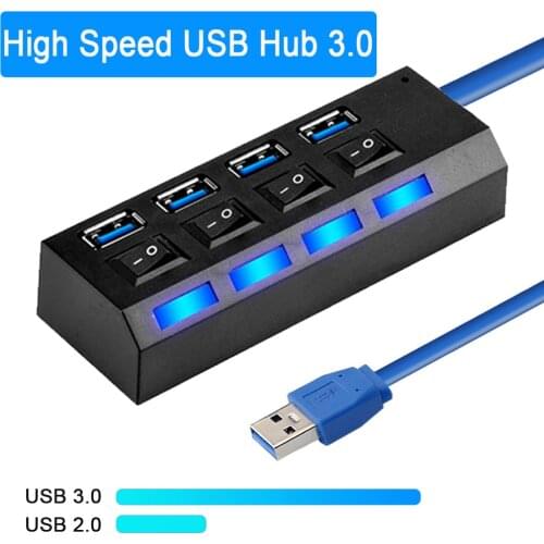 USB Hub 3.0 USB Splitter Adapter USB 2.0 Hub Multiple 4/7 Port Hab Extender For PC Computer Accessories