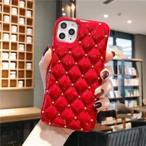 Luxury Brand Classic Diamond Lattice Soft Lambskin Leather Phone Case for iphone 12Pro mini 11 Pro Max 7 8 Plus X XR XsMAX Cover