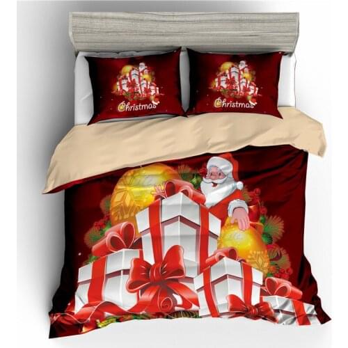 3D Christmas Bedding Set King size Quilted Pillowcase Childrens Duvet Set Single bed set Best Christmas Gift