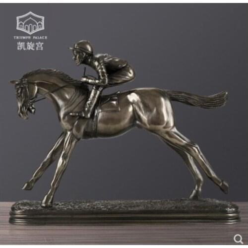 Riding Horse Sculpture of Riders Golf figure decoration new room living room wine cabinet household character moving gifts