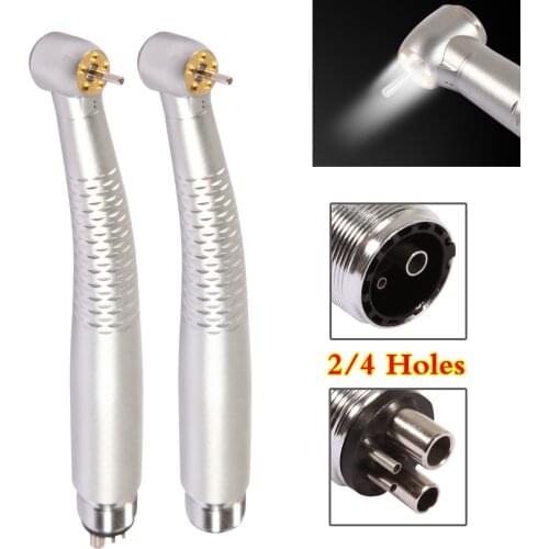 Dental High Speed LED E-generator 5* Shadowless Light Bulb Lamp Handpiece Push Button Single Spray 2/4 Hole