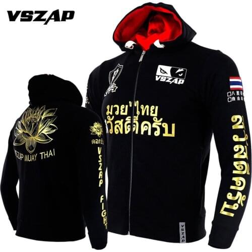 VSZAP BUILT 2 FIGHT Long Sleeve Hoodie MMA fight fighting Muay Thai shirt mma clothing mma Sweatshirt Elasticity offset printing
