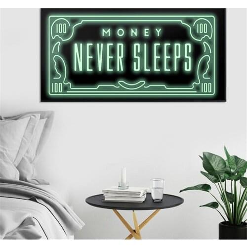 Green Flash Money Modern Pop Culture Money Style Street Art Inspirational Wall Art Canvas Wall Picture for Home Decor Unframed