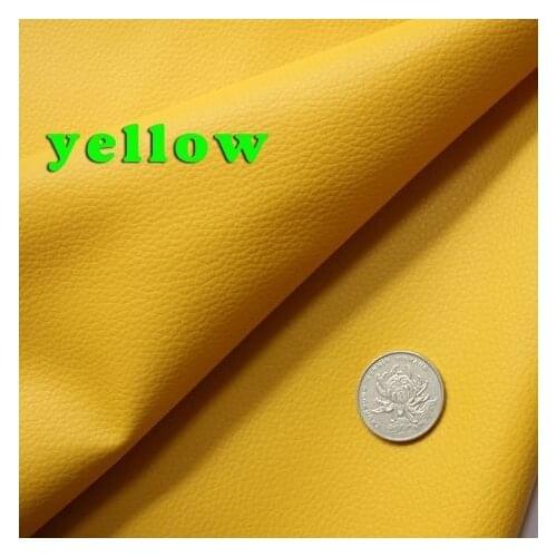 Yellow Small Lychee PU Leather Faux Leather Fabric PU Artificial Leather Upholstery Leather Sold BY THE YARD FREE SHIPPING
