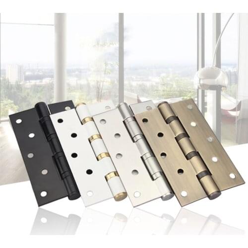 1 Pair Stainless Steel Door Hinge Ball Bearing Flush Door Hinges Mute Bearing for Wood Doors Household Furniture Hardware 5 inch