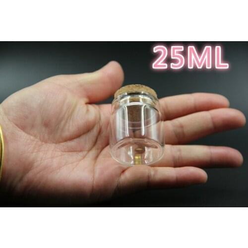 1000pcs 37*40mm 25ml Glass Bottle Small Empty Clear Cork Glass Bottles Vials For Holiday Wedding home Decoration Christmas Gifts