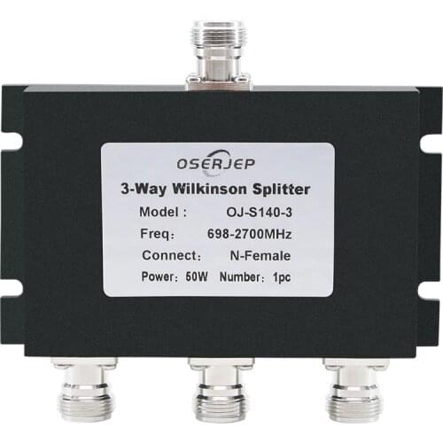 2G 3G 4G 698-2700mhz 3 Way Micro-strip Power Splitter N Type 3-way Microstrip Power Divider For Mobile Phone Signal Booster