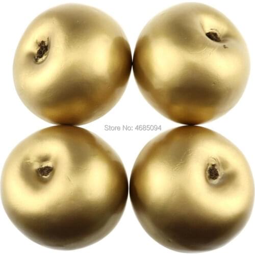 Gresorth 4pcs Artificial Gold Apple Fake Fruit Decoration Home Party Kitchen Christmas Display Photo Props