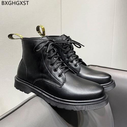 Martin Boots Men Shoes Leather Luxury Designer Boots for Man 2021 Winter Shoes Men Motorcycle Shoes men Ankle Boots for Men Male
