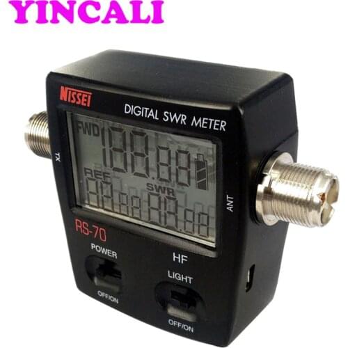 High Quality RS-70 Digital SWR/Watt Meter HF 1.6-60MHz Power SWR Meter For Two-way Radio Testing Function Fwd/Rev Power,SWR