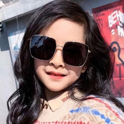 New Anti-blue Light Children Sunglasses Fashion Metal Frame Out Door Boys And Girls Classic Brands Sun Glasses Square Uv400