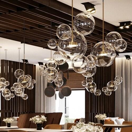 Nordic Designer Pendant Lights Led Glass Ball Hanglamp For Dining Room Bar Bedroom Decor Luminaire Suspension Loft Fixtures Lamp