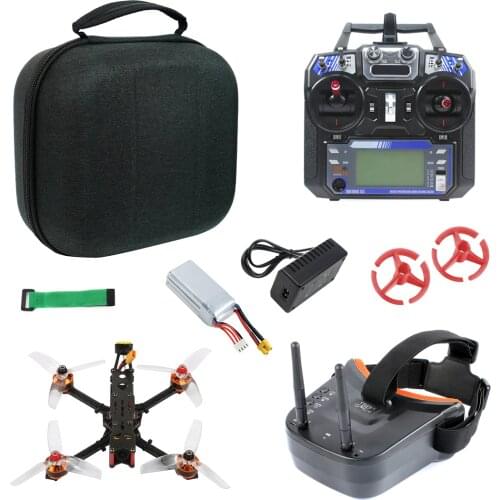 JMT F4 X1 175mm FPV Racing Drone Quadcopter RTF w/ FPV Goggles GHF411AIO F4 2-6S AIO Flysky Remote Controller EVA Handbag Parts