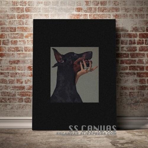 Doberman DOG Animal Canvas Painting Decor Wall Art Pictures Bedroom Study Home Living Room Decoration Prints Poster