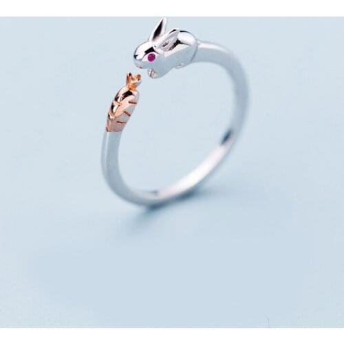 New Trendy Silver Color Rabbit Rings For Women Wedding Men Jewelry Finger Rings Wholesale