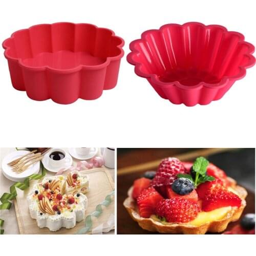 Creative Flower Shape Wave Edge Cake Mold Silicone Round Bakeware DIY Desserts Mold Mousse Mould Bakeware Baking Tools