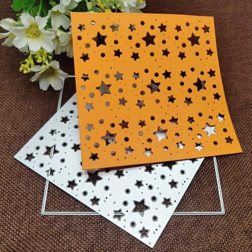Square star background Metal Cutting Dies Stencils For DIY Scrapbooking Decorative Embossing Handcraft Die Cutting Template