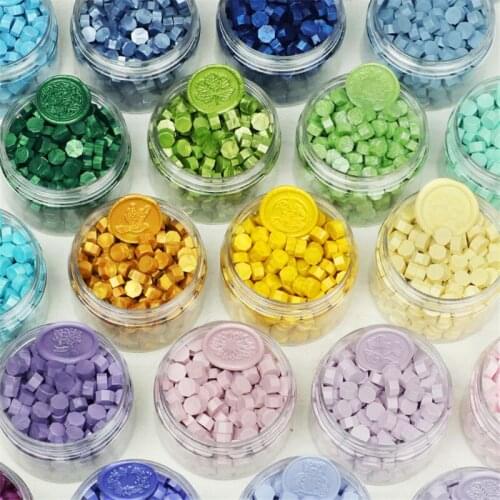 63 Colors 300-340PCs DIY Wax Seal Jar Can Bottle Sealing Beads Stamp Envelope Wedding Gifts Journal Postcard Octagon Stamping